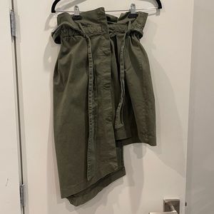 Zara asymmetrical paper bag skirt